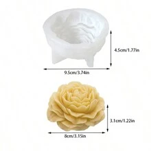 1 件 3d 矽膠模具,模擬牡丹巧克力、糖果、軟糖和肥皂模具,非常適合 Diy 蛋糕裝飾、烘焙、廚房小工具、廚房配件、家居和廚房用具 - 白色 - 查看 2