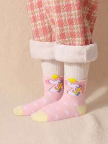 5 双女孩独角兽图案薄款踝袜，季节性及多年龄尺码（1-3 岁）（4-7 岁）（8-11 岁）（11-14 岁），春夏 - 彩色 - 查看 6