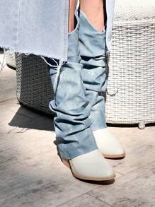 BOTA VAQUERA ESTILO COWBOY CON CAPA EFECTO ARRUGA - Albaricoque - Ver 5