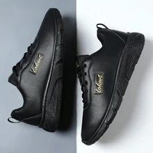 TOLLN 女士印花lokwt品牌防滑防震耐磨pu皮革防水厚底運動鞋,適用於秋冬季節 - 黑色 - 查看 6