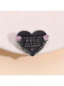 Insignia/broche con diseños minimalistas y de moda en forma de corazón geométrico, letras y palabras en inglés para premios de beca, San Valentín