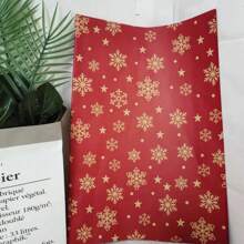 10pcs/Pack Christmas Wrapping Paper Snowflake Print, 50cm X 70cm, Suitable For Festival Party Gift Wrapping Decoration, Christmas