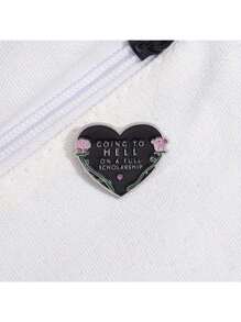 Insignia/broche con diseños minimalistas y de moda en forma de corazón geométrico, letras y palabras en inglés para premios de beca, San Valentín