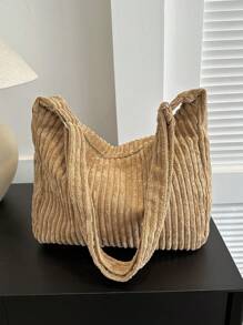 大容量的格紋絨布單肩包,絨布斜挎包