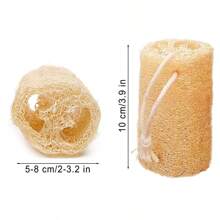 1/3pcs Natural Loofah Exfoliating Body Sponge, Suitable For Bath, Spa, Shower, 4 Inches (About 10.2cm) In Length - Loofah pulp cleaning brush - View 7