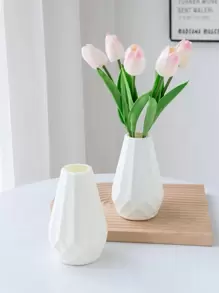 1 Peça Vaso de Flores de Cor Sólida Minimalista, Adequado para Decoração da Sala de Estar e Varanda - Branco - Visão 1