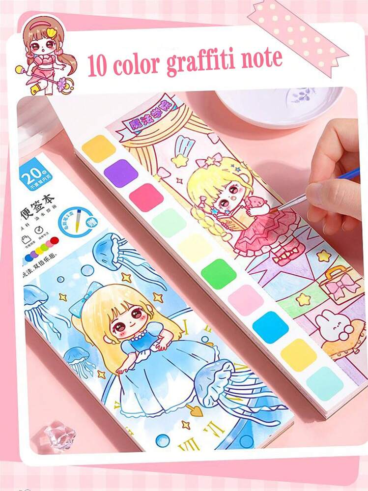 AYSYR 7 pennarelli magici ad acqua, libro da colorare ad acqua, convenienza, libro da colorare ad acqua, promuove la creatività dei bambini, libro da colorare riutilizzabile, Magic Water Colouring