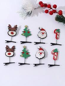 8入組/套卡通設計彈簧夾,適用於打扮裝扮、派對和聖誕節等活動