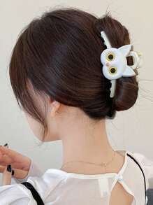 1入女士可愛的白貓髮飾,貓咪設計髮夾夾,適合日常佩戴、送給朋友、姊妹和旅行使用