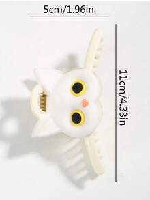 1入女士可愛的白貓髮飾,貓咪設計髮夾夾,適合日常佩戴、送給朋友、姊妹和旅行使用