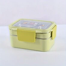 1pc Portable Stainless Steel Lunch Box With Grids, Square Divided Microwave Oven Bento Box, Leakproof Food Container, For Camping Picnic Beach Essential, For Teenagers And Workers At School, Classroom, Canteen, Back School Supplies School Supplies,Christmas Gift