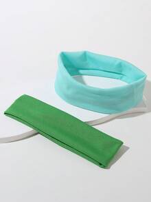 6pcs Sports Headbands Wide Side Elastic Sweatband Hair Accessories In Solid Color - Multicolor - View 3