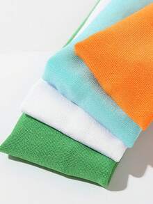 6pcs Sports Headbands Wide Side Elastic Sweatband Hair Accessories In Solid Color - Multicolor - View 2