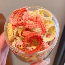 裙邊彩色女孩髮圈,無損嬰兒髮束繩糖果色可愛頭帶