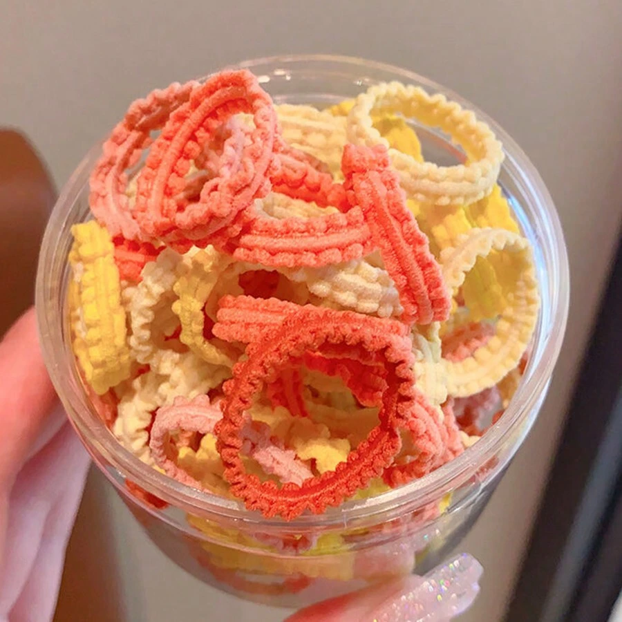 裙邊彩色女孩髮圈,無損嬰兒髮束繩糖果色可愛頭帶