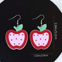 1 對女式教師節耳環,壓克力材質更美觀,銀別針更安全