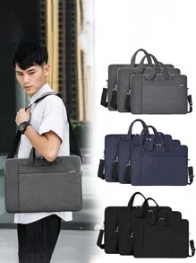 1pc Waterproof Large Capacity Multi-Function Laptop & Mobile PhShoulder Portable Storage Bag, Compatible With Ipad 13/14/15 Inches - Multicolor - View 6