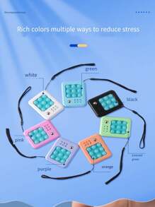 Random Color Bead & Gear Fidget Toy For Squeezing & Bubble Popping, Stress Relief - Orange - View 3