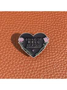 Insignia/broche con diseños minimalistas y de moda en forma de corazón geométrico, letras y palabras en inglés para premios de beca, San Valentín