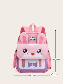 Ba lô máy xúc hoạt hình dễ thương màu xanh đậm dành cho trẻ em, thiết kế ô tô hoạt hình, ba lô sức chứa lớn, lý tưởng để tặng quà, thích hợp cho học sinh tiểu học, trẻ mẫu giáo - Hồng - Xem 8