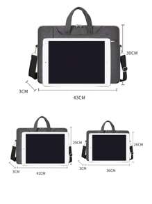 1pc Waterproof Large Capacity Multi-Function Laptop & Mobile PhShoulder Portable Storage Bag, Compatible With Ipad 13/14/15 Inches - Multicolor - View 5