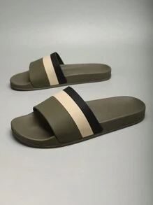 2025 New Heavy-Duty Striped Slippers For Women, Suitable For Indoor/Outdoor, Bathroom, Beach, Non-Slip Strap Slide Sandals