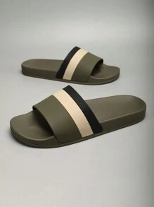 2025 New Heavy-Duty Striped Slippers For Women, Suitable For Indoor/Outdoor, Bathroom, Beach, Non-Slip Strap Slide Sandals