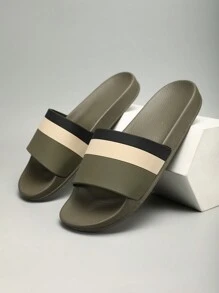 2025 New Heavy-Duty Striped Slippers For Women, Suitable For Indoor/Outdoor, Bathroom, Beach, Non-Slip Strap Slide Sandals