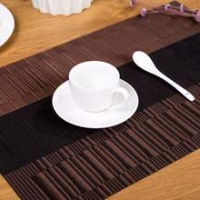 2入組編織乙烯基桌墊,厚款耐熱餐桌墊,pvc材質,耐水不褪色,適用於餐桌和廚房 - 咖啡棕 - 查看 7