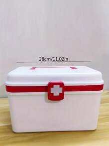 一款28厘米白色家用醫藥箱,大容量國產多層醫藥盒、急救箱、大型藥箱