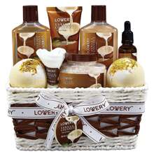 Lovery Bath And Body Gift Basket -Vanilla Coconut Home Spa - 9pc Set - Brown - View 1