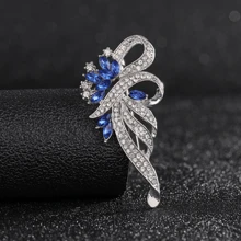 1pc Icy Crystal Flower Brooch Silver Color - Silver - View 8