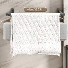 可摺疊陽台晾衣架,掛壁式衣架,浴室衣架和桿,隱形收納組織者 - 灰色 - 查看 6