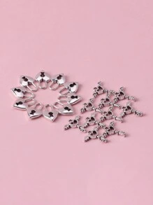 20入組時尚電鍍合金 Diy 首飾配件套裝,包括心型鎖、天使翅膀鑰匙和古董銀色天使翅膀形吊墜,適用於手鍊、頸鍊和情侶吊墜