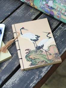 1pc Classic Paintings Soft Cover Blank Leather Notebook, Retro Style Blank Journal For Sketch, Note Taking, Business, Etc. - Fairy Pitta - View 8