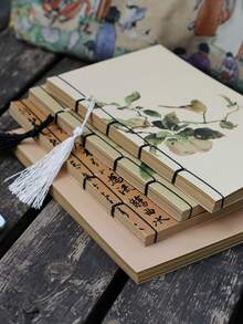 1pc Classic Paintings Soft Cover Blank Leather Notebook, Retro Style Blank Journal For Sketch, Note Taking, Business, Etc. - Fairy Pitta - View 1