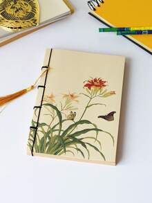 1pc Classic Paintings Soft Cover Blank Leather Notebook, Retro Style Blank Journal For Sketch, Note Taking, Business, Etc. - Fairy Pitta - View 4
