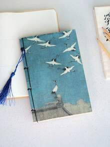 1pc Classic Paintings Soft Cover Blank Leather Notebook, Retro Style Blank Journal For Sketch, Note Taking, Business, Etc. - Fairy Pitta - View 7