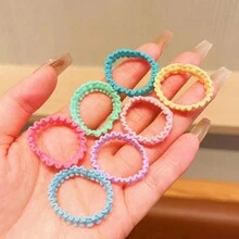 裙邊彩色女孩髮圈,無損嬰兒髮束繩糖果色可愛頭帶