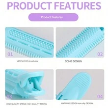2 Miếng Xanh Mái tóc mềm Clip - Màu xanh lam - Xem 7