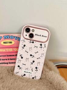 Gran Ventana Negra Con Rosas Negras Pequeñas En Toda La Pantalla - Rosa - Ver 4