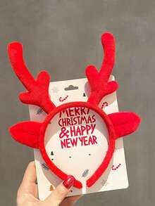 1頭女士可愛的紅色鹿角和翅膀髮箍,聖誕派對裝飾