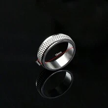 1 Miếng Đơn giản & Đúng mốt Mờ Thép không gỉ Có thể xoay Nhẫn , Mỗi ngày Giảm bớt căng thẳng Nhẫn - Bạc - Xem 3