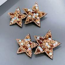 2入組兒童劍魚夾和寶寶女孩可愛的鑲有水鑽的星形髮夾,髮飾