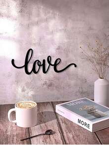 1入組黑色愛你更多標誌金屬牆飾,現代美麗的家居裝飾品,可掛在任何房間