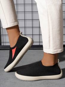 Women's Fashionable Breathable Walking Shoes, Colorblock Low Top Woven Casual Shoes, Comfortable Light Sports Travel Shoes