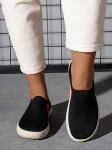 Women's Fashionable Breathable Walking Shoes, Colorblock Low Top Woven Casual Shoes, Comfortable Light Sports Travel Shoes