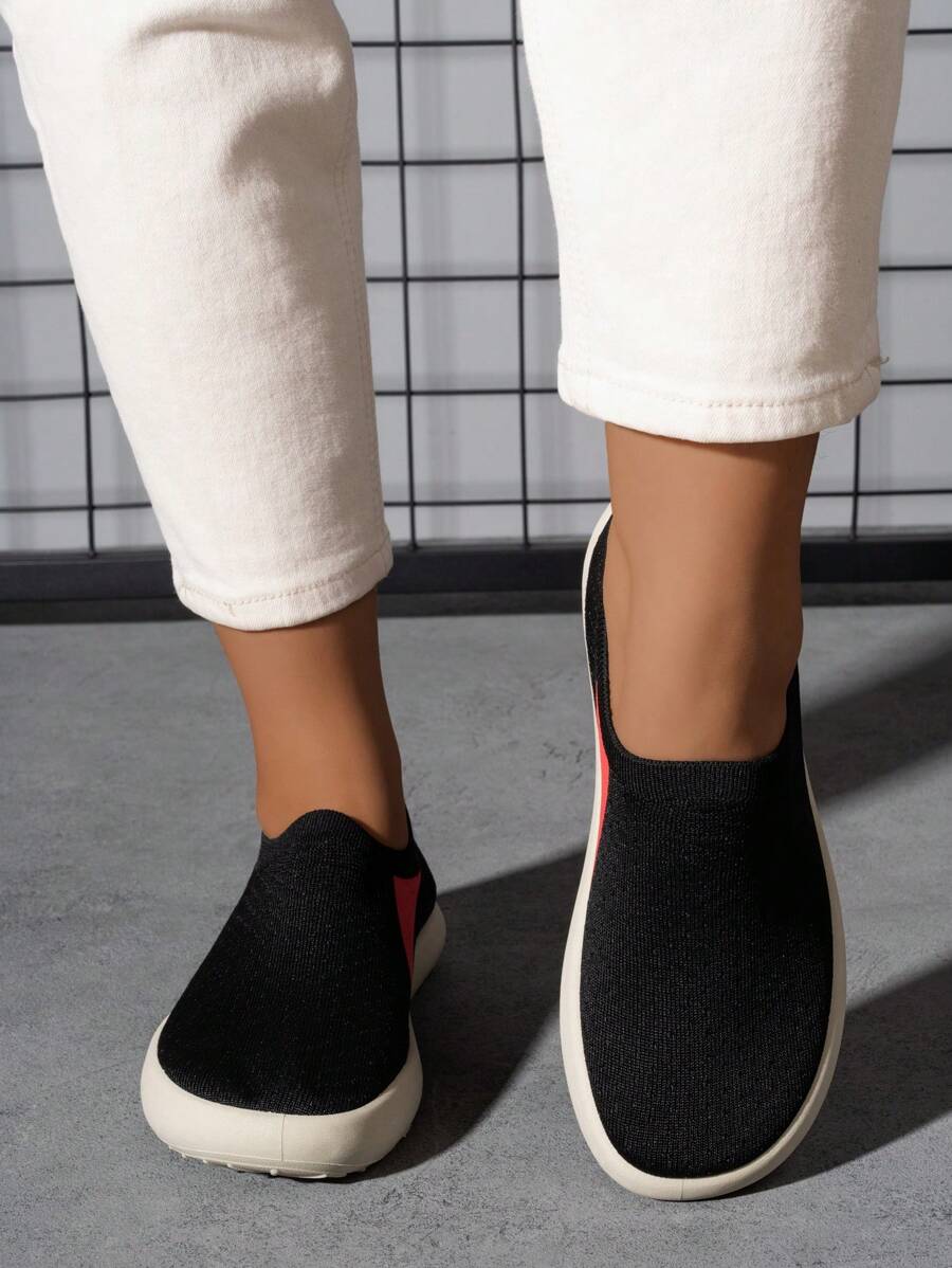 Women's Fashionable Breathable Walking Shoes, Colorblock Low Top Woven Casual Shoes, Comfortable Light Sports Travel Shoes