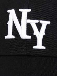 1pc Men's Fashionable Alphabet Embroidery Baseball Cap, New York, Sun Protection And Adjustable, Suitable For Traveling, Parties And Beach Activities In Spring And Autumn Street - Black - View 5