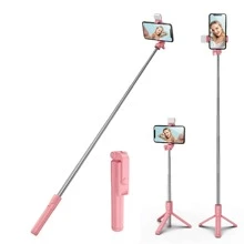 Perche à selfie Bluetooth : Perche à selfie trépied extensible pour téléphones - Portable, télécommandée et pliable pour voyager ! Compatible avec les smartphones /Android pour les vacances d'été, les voyages, les activités de plein air, la diffusion en direct. Trépied